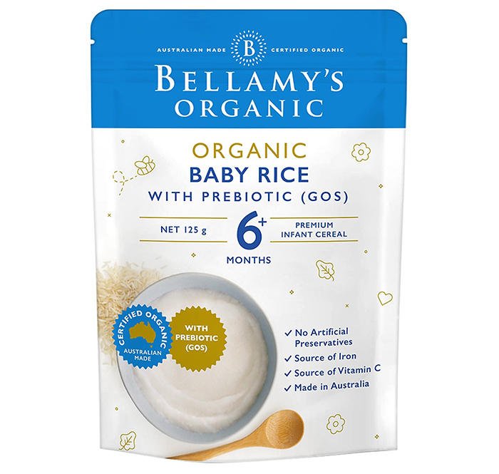 Bột dinh dưỡng hữu cơ Bellamy's Organic Gạo và Prebiotic 125g (6M+)