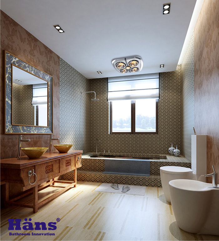 Đèn sưởi nhà tắm Hans 4 bóng âm trần H4B176