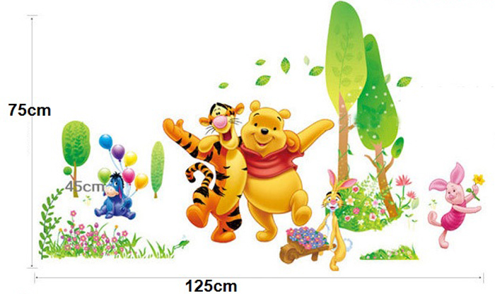 Tranh dán tường gấu Pooh ca hát M004