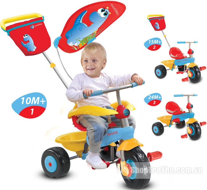 Xe đạp ba bánh Combi Smart Trike Candy màu đỏ