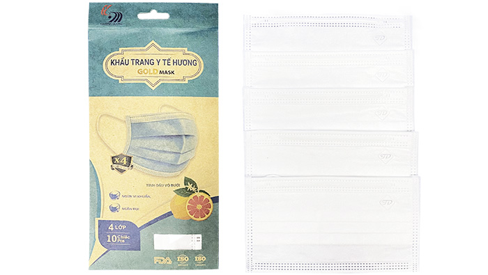 Khẩu trang y tế 4 lớp cao cấp Gold Mask Trường Dương hương tinh dầu vỏ bưởi