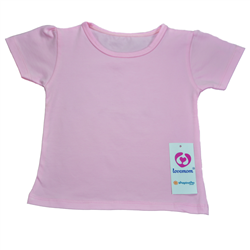 Bán Áo cộc tay bé gái Lovemom màu hồng (trơn)