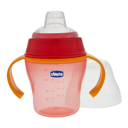 Bán Bình uống nước cam đỏ núm silicon 6m+ Chicco