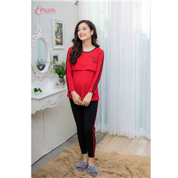 Bán Bộ bầu cho bé ti tay dài in happy đỏ Emum