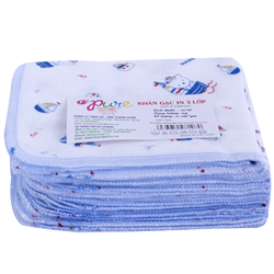 Bán Khăn sữa Pure Thanh Xuân in 3 lớp (24x28cm)
