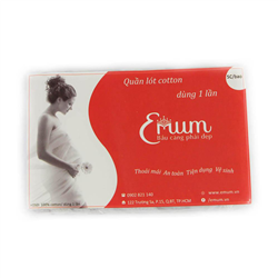 Bán Quần lót cotton dùng 1 lần Emum (5c/gói, trắng)