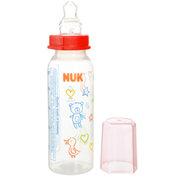 Bán Bình sữa Nuk 240ml (cổ thường, nhựa PP BPA Free, núm silicone)