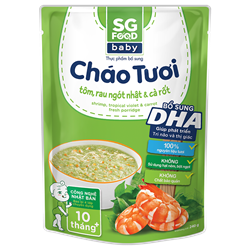 Bán Cháo tươi tôm, rau ngót Nhật và cà rốt 240g (trên 10 tháng).
