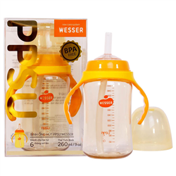Bán Bình tập uống PPSU Wesser có ống hút (260ml)