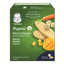 Bán Bánh gạo Gerber Organic vị chuối, xoài, cà rốt (48g)