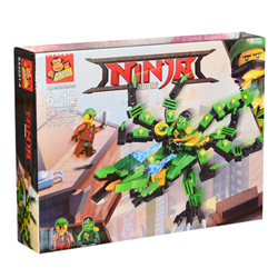Bán Hộp lắp ráp Ninja movie, Ninja xanh lá 224pcs SX.3021-4