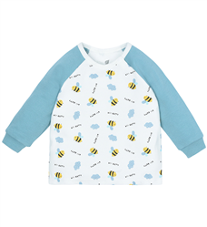 Bán Áo dài tay Raglan bé trai Lullaby NH673P - trắng xanh