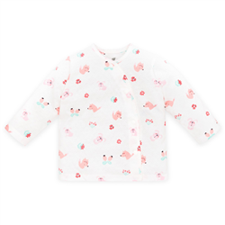 Bán Áo cài lệch dài tay in hình cáo và thỏ Lullaby NH609P (trắng)