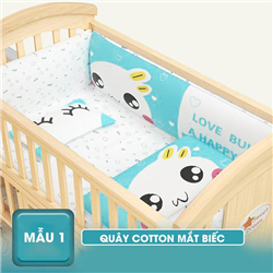 Bán Nệm và quây cotton cao cấp 115*65cm (trắng)