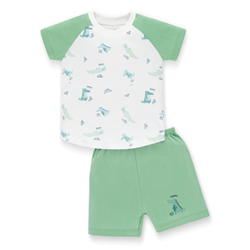 Bán Bộ bé trai cộc tay raglan Lullaby NH626P (trắng in cá sấu)