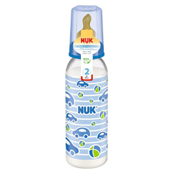 Bán Bình sữa Nuk 741417 240ml (cổ hẹp, nhựa PP, núm cao su)