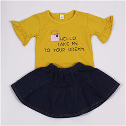 Bán Bộ váy jean áo phông bé gái (2-6T)