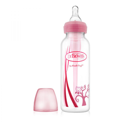 Bán Bình sữa cổ hẹp nhựa PP Dr Brown's Option màu hồng 250ml