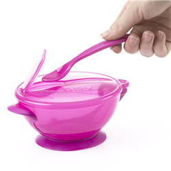 Bán Bộ bát ăn dặm kèm thìa Nuby 5487 (nhiều màu)