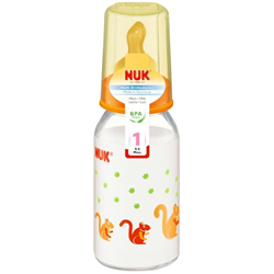 Bán Bình sữa Nuk 125ml (cổ hẹp, thủy tinh, núm cao su)
