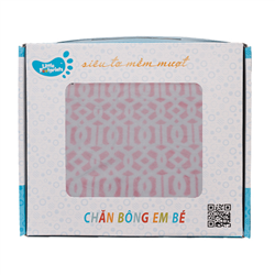 Bán Chăn bông 1 lớp Little Footprints BBS02000 - Caro hồng