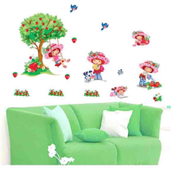Bán Tranh dán tường bé dâu tây M045