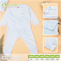 Bán Bộ quần áo dài tay cúc vai kẻ nhỏ Uala UR3132