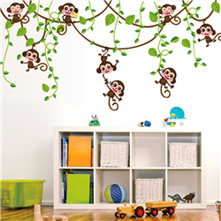 Bán Tranh dán tường khỉ vui đùa M035