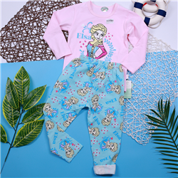 Bán Bộ thun cotton dài tay bé gái in họa tiết (1-5T)