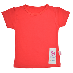 Bán Áo cộc tay bé gái Lovemom màu đỏ (trơn)