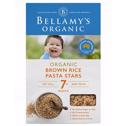 Bán Nui từ rau quả hữu cơ Bellamy's: organic brown rice pasta stars