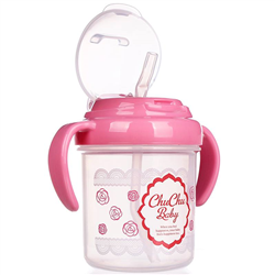 Bán Bình nước có ống hút Chuchu 200ml bé gái 993966 (trên 8 tháng)