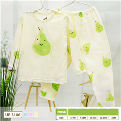 Bán Bộ dài tay cài vai Uala & Rogo UR3106 (hình trái cây)