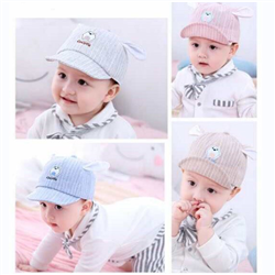Bán Mũ lưỡi trai mềm sọc kẻ tai vểnh (1-3T)