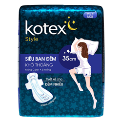 Bán Băng vệ sinh ban đêm Kotex Style siêu mỏng có cánh 35cm (3 miếng)