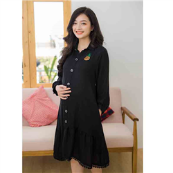 Bán Đầm bầu thêu quả dứa Emum (đen)