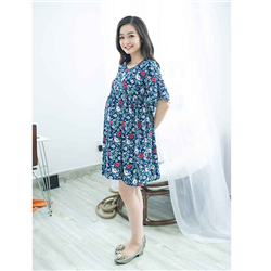 Bán Đầm bầu xếp li dây đan in hoa Emum