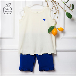 Bán Bộ ba lỗ bé gái bèo tim La Pomme SS113 (vàng)