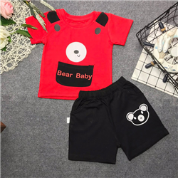 Bán Bộ cộc tay bé trai in hình gấu (1-6T)