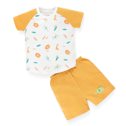 Bán Bộ bé trai cộc tay raglan Lullaby NH626P (trắng in sư tử)