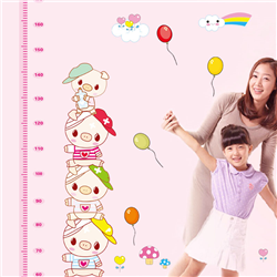 Bán Tranh dán thước đo chiều cao gia đình Heo ngộ nghĩnh