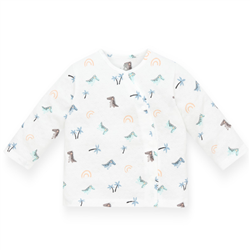 Bán Áo cài lệch dài tay in hình khủng long Lullaby NH609P (trắng)