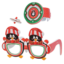 Bán Kính 3D đồng hồ con quay Kibu (mắt kính vuông) - Chim cánh cụt