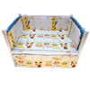 Bán Cũi sơn gỗ Quế 80*120 màu xanh bao gồm (Quây, ga, nệm, ga chống thấm)